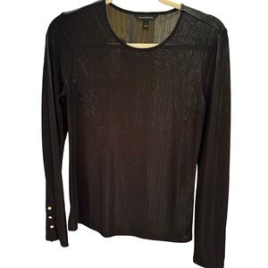 Banana Republic- Ribbed Black Scoop Neck Top